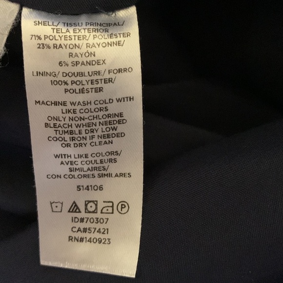 Loft Navy Blue A-Line Skirt With Belt And Pockets Women’s Size 0 Lined - Picture 9 of 9